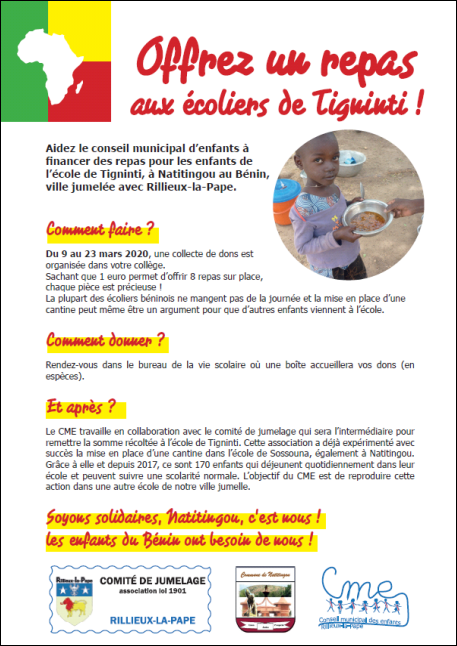 CME Rillieux-la-Pape projet1 action humanitaire 2020